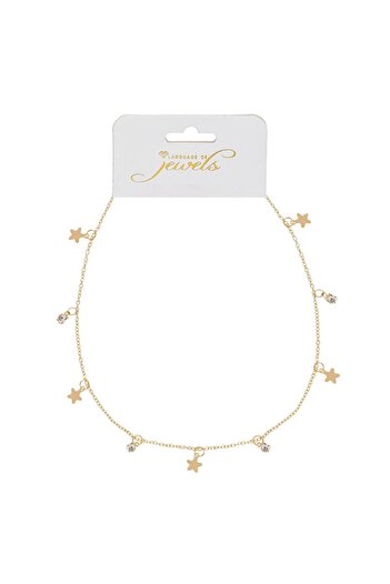 OEM Gold-Colored Necklace Stars with Strass
