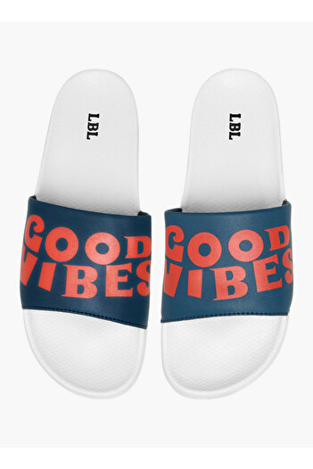 LBL by Shoexpress Slogan Print Slip-On Slides