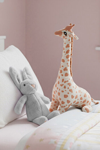ROZİTOYS Set of 2 Plush Giraffe and Gray Rabbit Cute Toy Gift
