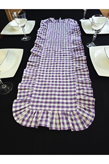 Angels' Collection Vintage Ruffled Gingham Runner