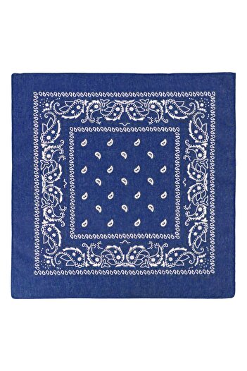 OEM Blue Paisley Cotton Bandana 54x54cm