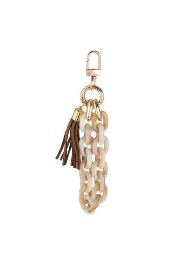 OEM Ecru Keychain with Beige Chain & Gold Tassel 13cm