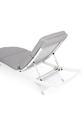 Maison Mex Garden/terrace sun lounger, IBIZA, L.200 l.65 H.85 cm, white/gray