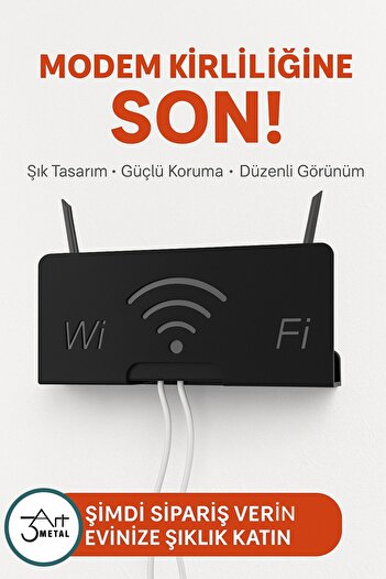 3art Metal Stylishly Designed Metal Wi-Fi Modem and Router Cable Organizer – Aesthetic and Neat Appearance - Wifi Box