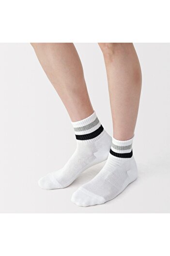Muji Right Angle Pile Short Socks (Striped)