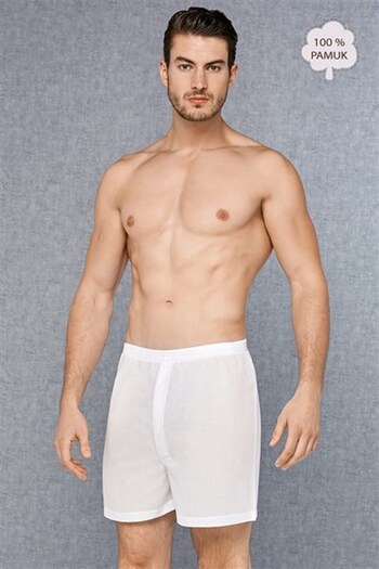 Findit Men's Cotton Lined Long Wide Leg Boxers 1525