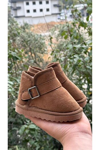 ÖZDE shoes Kışlık içi kürklü ultra rahat cırtlı tokalı çocuk botu