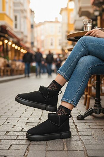 MUGGO Tazzy Women's Thick Sole Furry Daily Mini Ankle Boots