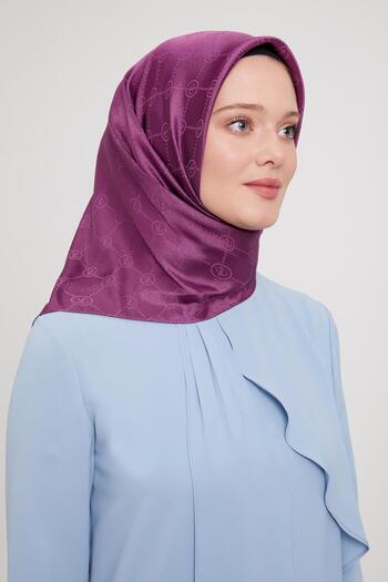 Levidor Plum L Printed Crystal Jacquard Scarf