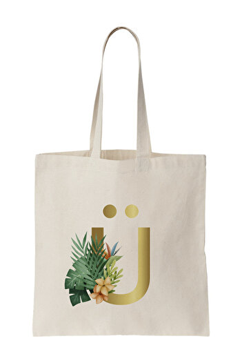 Beril Yamaç Design Studio Eco-Friendly Letter Tote Bag - Shopping, School, and Everyday Use