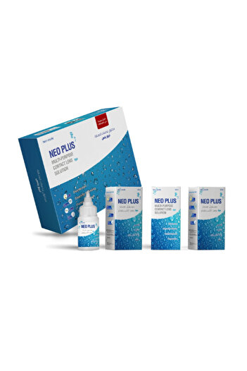 NEO PLUS علبة محلول العدسات اللاصقة - 3 زجاجات 60 مل