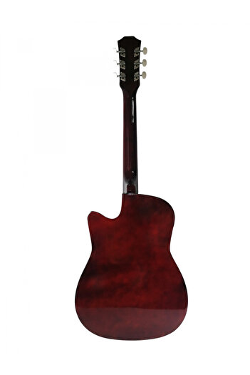 Depox Chitară clasică din lemn 95 cm, cutaway bordo