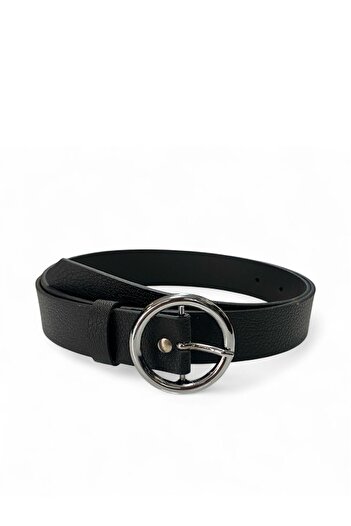 Gesa Women's Ring Silver Buckle Basic Belt