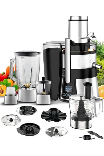 MEBASHI 11-in-1 Digital Juicer & Blender, 1.5 L, (800W) Black Steel (ME-JB2010SS)