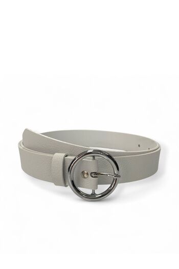 Gesa Women's Ring Silver Buckle Basic Belt