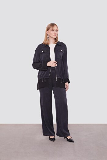 Levidor Black Tulle Cuff Detailed Cupra Two-Piece Set
