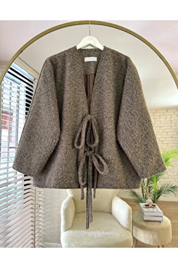 ensade Lined Winter Poncho with Cashmere Lacing