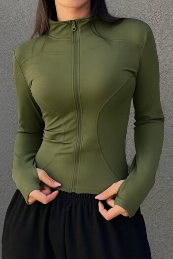 Karakedi Street Style Y2K Slim Zippered Crop Cardigan
