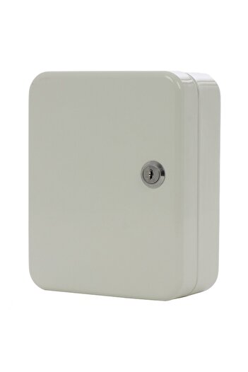 DacEnergy Key box, made of metal, for 20 keys, 20.5 x 16.5 x 8.5 cm, white