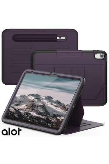 Alot Magnetic iPad Case 10th Gen 10.9-inch Multi-Functional ,Thermoline Protection,5 Rings,Pencil Holder