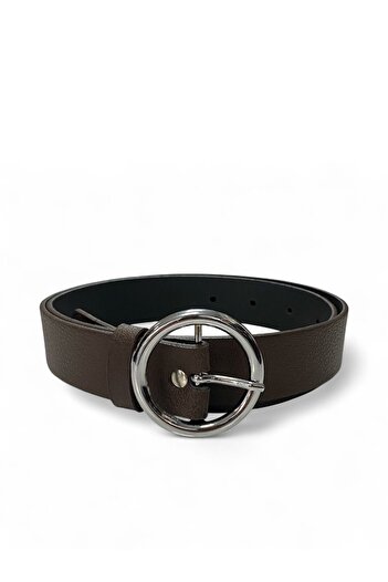 Gesa Women's Ring Silver Buckle Basic Belt
