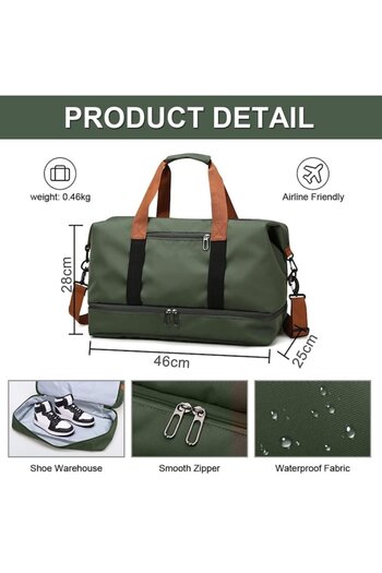 Axroad Mall Multifunctional travel/sport bag, Axroad Mall, large capacity, waterproof, double zipper, adjustable