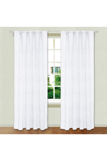 OEM Decorative Curtain Tifon with Band, Size 140 x 260 cm, Light-Permitting Fabric, White