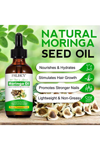 OEM Ulei de Moringa 100% Presat la Rece pentru Păr, Piele și Unghii 60 ml FSLHCY