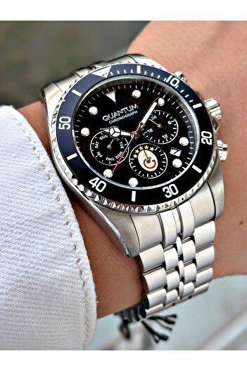 Quantum Functions Active Steel Band Steel Case Original Licensed Galatasaray Fan Men's Wristwatch