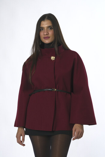 ABBRA Women's Belted Poncho