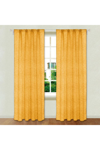 OEM Decorative Curtain with Band, Medium Shading, 140 x 260 cm, Mustard Yellow