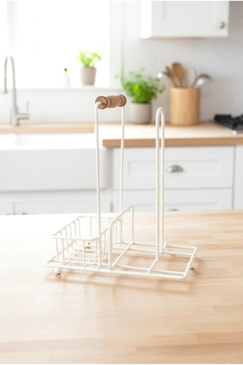 FH finehome Sunny Wooden Sauce Bowl Napkin Holder White