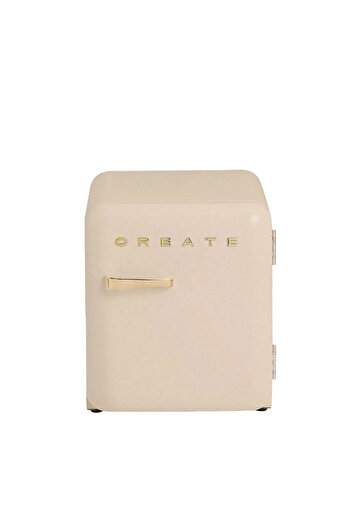 Create Retro minibar refrigerator, CREATE, 48 liters, beige/gold