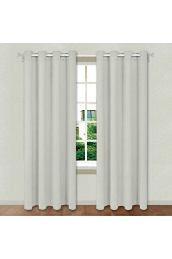 OEM Decorative curtain made of fabric with rings, size 140 x 260 cm, Ecru
