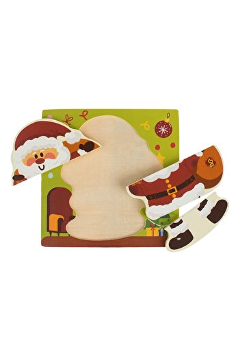 OEM Christmas Puzzle for Kids, Multicolor, Wooden, 3 Pieces, 18x18cm