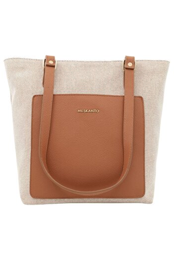 Meskanto Tote Canvas-Genuine Leather Women Shopping Handle and Shoulder Bag