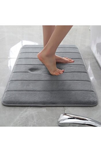 Ælements 3-in-1 Bath Mat Set Ælements, Memory Foam, Non-Slip, Water Absorbent, Washable, Dark Grey