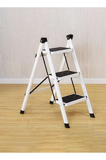 Cady One 3-Step Portable Folding Ladder with Extra Wide Non-Slip Heavy Duty Steel Pedal