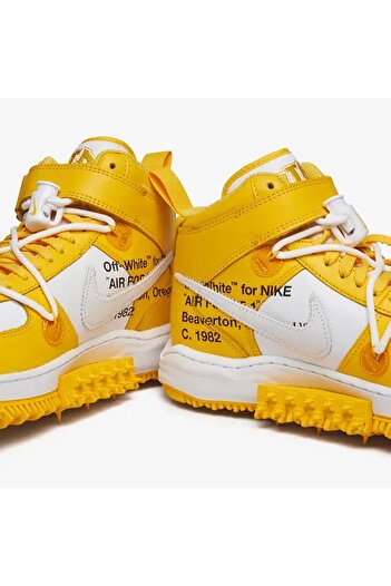 Nike Air Force 1 Mid Off-White AF1 SP Unisex Leather Sneaker Hakiki Deri Unisex Günlük