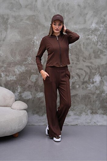 Elaxi Modal fabric slim fit hooded two-piece set