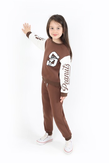 Ahsenimbebe Girl's Snoopy Printed Tracksuit Set