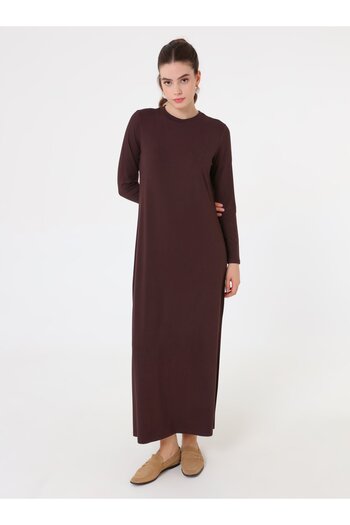 Benin Hijab Dress - Brown -
