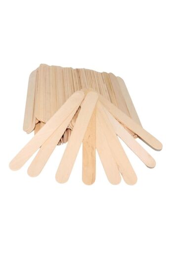 OEM Set of medium wax spatulas, wood, 150x17x1.5 mm, 100 pieces