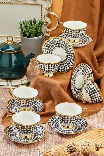 Cooker Stylishly Designed Set of 6 180 ml Porcelain Cups - Gift Option