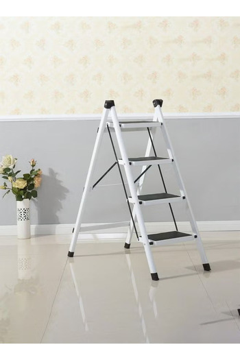 Cady One 4-Step Portable Folding Ladder with Extra Wide Non-Slip Heavy Duty Steel Pedal