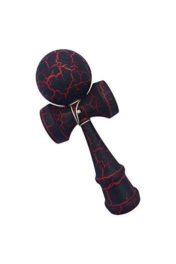 BV Kendama Profesionala, Bila din Lemn, Negru, Rosu