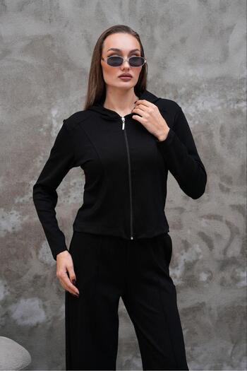 Elaxi Modal fabric slim fit hooded two-piece set