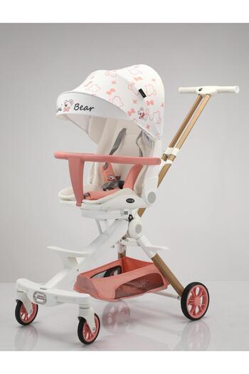 L-Sun Foldable Stroller with Music, Lights and Reversible Seat C2 White