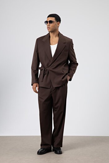 VAMOSCLO Oversize Belted Suit Brown