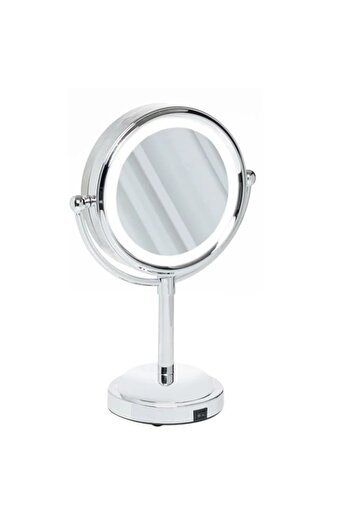 ANTBRO double table mirror with iron frame, 360-degree rotation, 10 LED lights, 4.5V, 0.7W, USB port